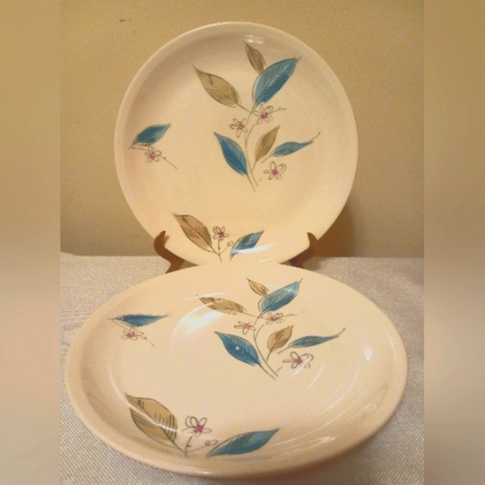 Vtg Pair 1950s Paden City Biscayne MCM Dinner Plates #C-56